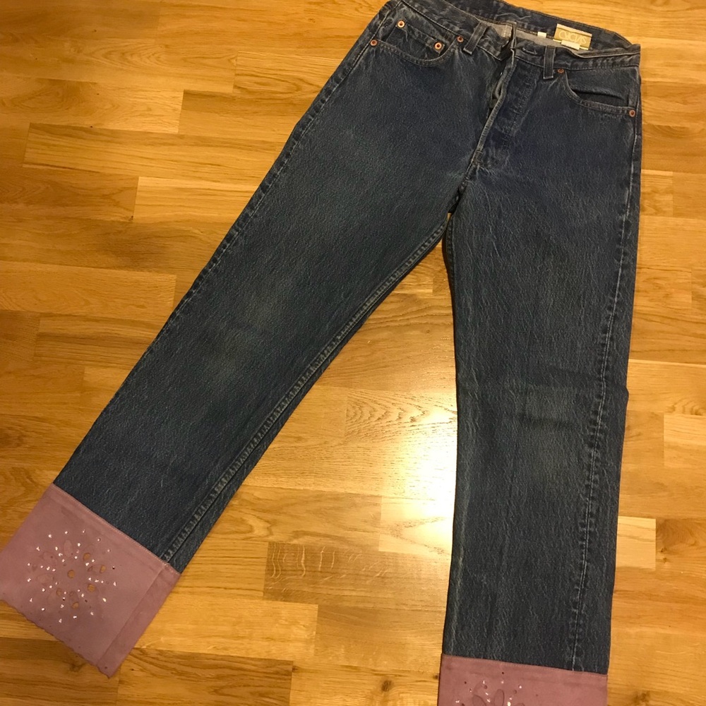 Levis Jeans With Suede Trim